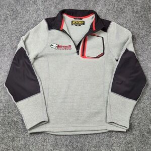 Klim Yukon Fleece 1/4 Zip Pullover Sweatshirt Mens Small Gray Knit Pocket
